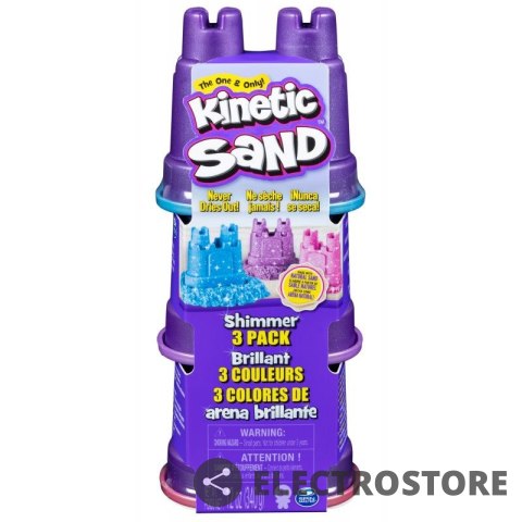 Spin Master Zestaw błyszczący Kinetic Sand, 3 kolory brokatu