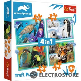 Trefl Puzzle 4w1 Tajemniczy świat zwierząt