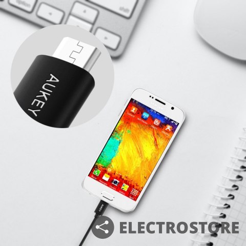 AUKEY CB-D12 OEM szybki kabel Quick Charge micro USB-USB | 1.2m | 480 Mbps AUKEY CB-D12 OEM szybki kabel Quick Charge micro USB-USB | 1.2m | 480 Mbps