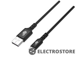 TB Kabel USB-USB C 2m silikonowy czarny Quick Charge
