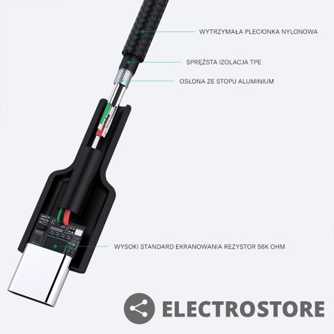 AUKEY CB-CA03 OEM nylonowy kabel Quick Charge USB C-USB A | FCP | AFC | 0.3m | 3A | 60W PD | 20V AUKEY CB-CA03 OEM nylonowy kabel Quick Charge USB C-USB A | FCP | AFC | 0.3m | 3A | 60W PD | 20V