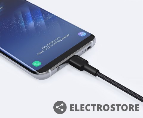 AUKEY CB-CA1 OEM nylonowy kabel Quick Charge USB C-USB A | FCP | AFC | 1m | 5Gbps | 3A | 60W PD | 20V AUKEY CB-CA1 OEM nylonowy kabel Quick Charge USB C-USB A | FCP | AFC | 1m | 5Gbps | 3A | 60W PD | 20V