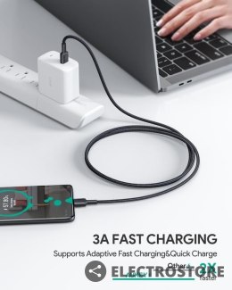AUKEY CB-CC03 OEM nylonowy kabel Quick Charge USB C - USB C | 0.3m | 5Gbps | 60W PD | 20V