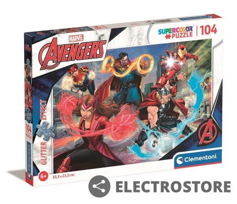 Clementoni Puzzle z brokatem 104 elementy The Avengers
