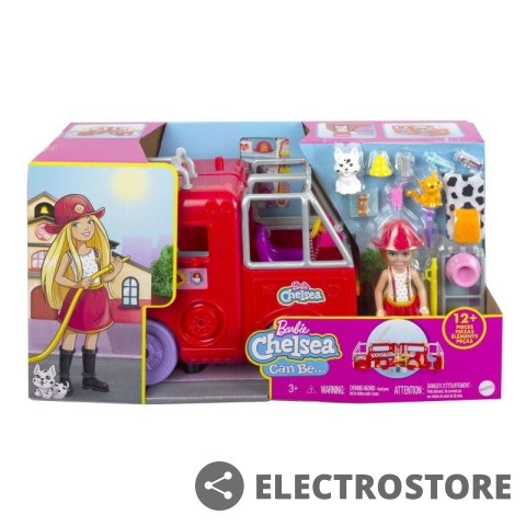 Mattel Lalka Barbie Chelsea Wóz strażacki Zestaw