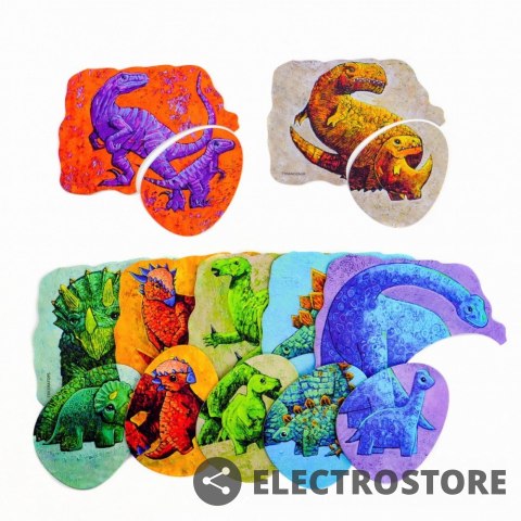 Muduko Puzzle dwuelementowe Dinozaury i ich dzieci Muduko Puzzle dwuelementowe Dinozaury i ich dzieci