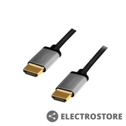 LogiLink Kabel HDMI 4K/60Hz, aluminium 1m Czarny