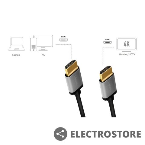 LogiLink Kabel HDMI 4K/60Hz aluminium 5m Czarny LogiLink Kabel HDMI 4K/60Hz aluminium 5m Czarny
