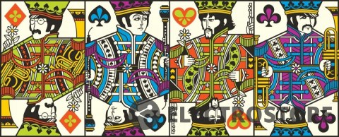Bicycle Karty The Beatles talia niebieska Bicycle Karty The Beatles talia niebieska