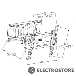 ART Uchwyt do TV LED/LCD 23-46" 35KG AR-77