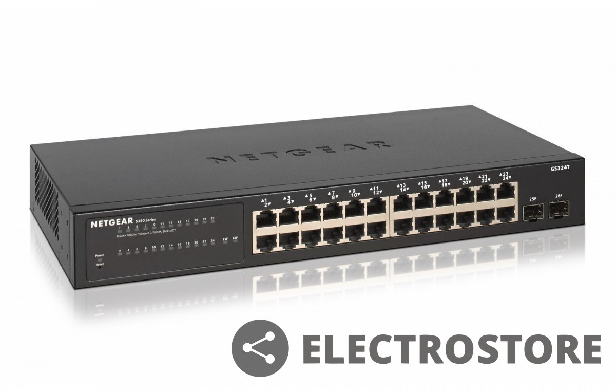 Netgear Przełącznik zarządzalny SMART S350 - GS324TP Pro 24xGE PoE 2xSFP Netgear Przełącznik zarządzalny SMART S350 - GS324TP Pro 24xGE PoE 2xSFP