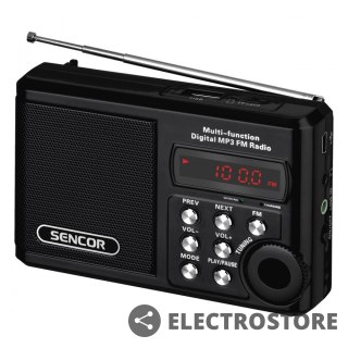 Sencor SRD 215 B Kieszonkowe radio Mp3,USB, Slot na kartę SD Bateria litowa do 10 godzin