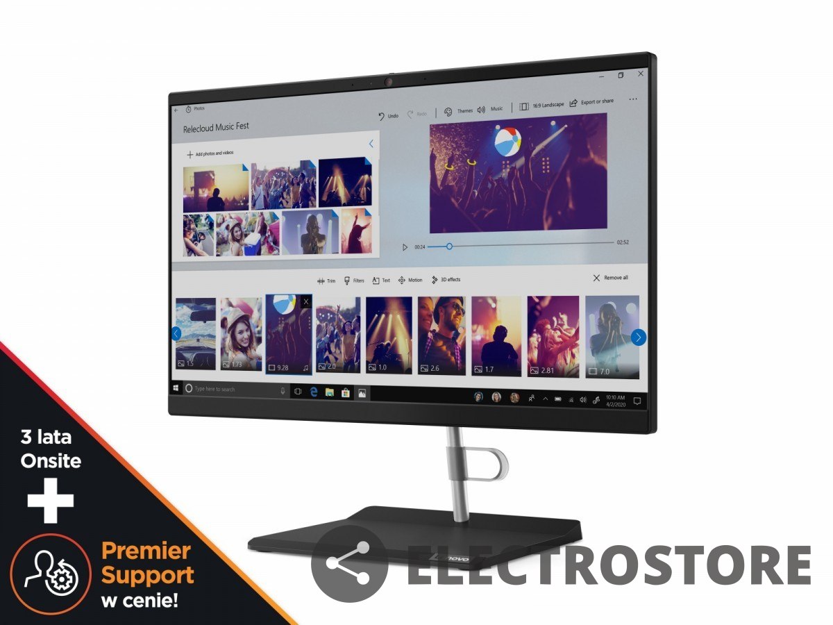 Lenovo AiO V50a 11FN007VPB W10Pro i3-10100T/8GB/256GB/INT/DVD/21.5/Black3YRS OS + Premier Support