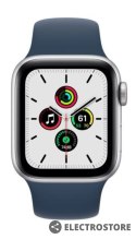 Apple Watch SE GPS + Cellular, 44mm koperta z aluminium w kolorze srebrnym z paskiem sportowym w kolorze błękitnej toni - Regular