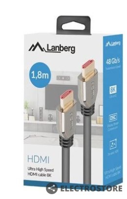 Lanberg Kabel HDMI M/M V2.1 1.8M 8K 60Hz czarny