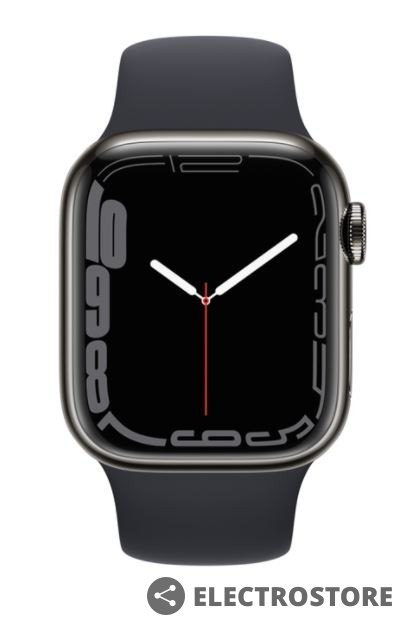 Apple Watch Series 7 GPS + Cellular, 45mm Koperta ze stali nierdzewnej w kolorze grafitowym z paskiem sportowym w kolorze północy - Re