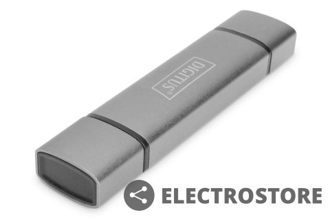Digitus Czytnik kart 3-portowy USB Typ C/ USB 3.0 SuperSpeed SD Micro SD HQ aluminium Szary Digitus Czytnik kart 3-portowy USB Typ C/ USB 3.0 SuperSpeed SD Micro SD HQ aluminium Szary