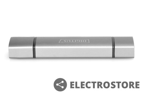 Digitus Czytnik kart 3-portowy USB Typ C/ USB 3.0 SuperSpeed SD Micro SD HQ aluminium Szary Digitus Czytnik kart 3-portowy USB Typ C/ USB 3.0 SuperSpeed SD Micro SD HQ aluminium Szary