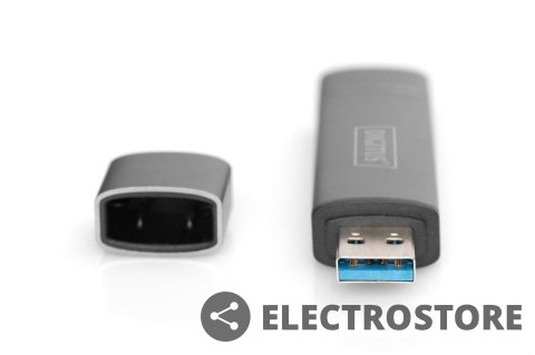 Digitus Czytnik kart 3-portowy USB Typ C/ USB 3.0 SuperSpeed SD Micro SD HQ aluminium Szary Digitus Czytnik kart 3-portowy USB Typ C/ USB 3.0 SuperSpeed SD Micro SD HQ aluminium Szary