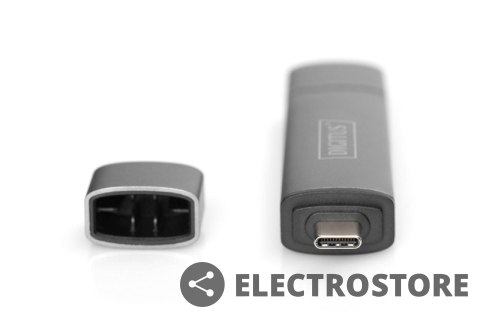 Digitus Czytnik kart 3-portowy USB Typ C/ USB 3.0 SuperSpeed SD Micro SD HQ aluminium Szary Digitus Czytnik kart 3-portowy USB Typ C/ USB 3.0 SuperSpeed SD Micro SD HQ aluminium Szary
