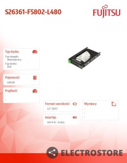 Fujitsu Dysk SSD SATA 6G 480GB Read Intensive 2,5' S26361-F5802-L480
