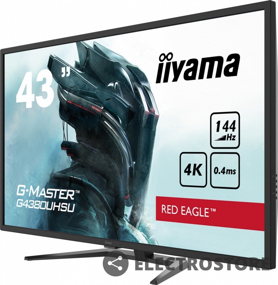 IIYAMA Monitor 43 cale G4380UHSU-B1 4K, VA, 2xHDMI, DP, 0,4ms, 550cd/m2, USB3.0