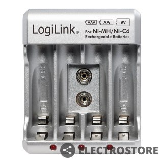 LogiLink Ładowarka do akumulatorów Ni-Mh, Ni-Cd, AA, AAA, 9V