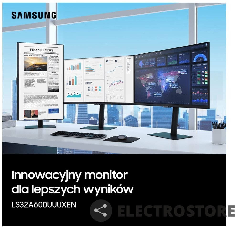 Samsung Monitor 32 cale LS32A600UUUXEN VA 2560x1440 WQHD 16:9 1xHDMI 1xUSB-C 2xDP (In+Out) 3xUSB 3.0 LAN (RJ45) 5ms HAS+PIVOT płaski Samsung Monitor 32 cale LS32A600UUUXEN VA 2560x1440 WQHD 16:9 1xHDMI 1xUSB-C 2xDP (In+Out) 3xUSB 3.0 LAN (RJ45) 5ms HAS+PIVOT płaski