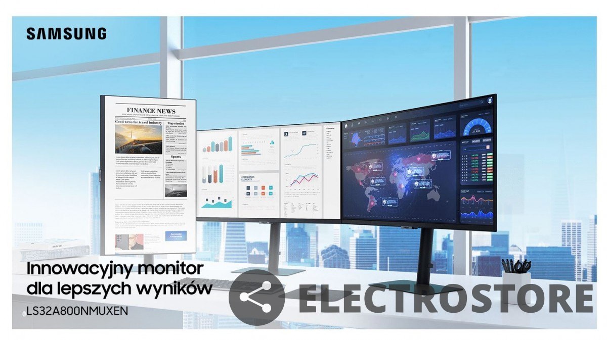 Samsung Monitor 32 cale LS32A800NMUXEN VA 3840x2160 UHD 16:9 1xHDMI 1xDP 3xUSB 3.0, 1xUSB 2.0 5ms HAS+PIVOT płaski 3 lata on-site Samsung Monitor 32 cale LS32A800NMUXEN VA 3840x2160 UHD 16:9 1xHDMI 1xDP 3xUSB 3.0, 1xUSB 2.0 5ms HAS+PIVOT płaski 3 lata on-site