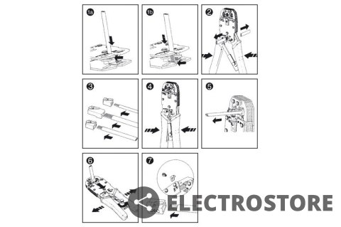 Digitus Zaciskarka uniwersalna do złącz RJ11, RJ12 i RJ45 Digitus Zaciskarka uniwersalna do złącz RJ11, RJ12 i RJ45