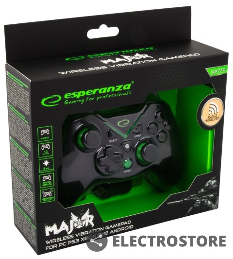 Esperanza GAMEPAD BEZPRZEWODOWY PC/PS3/XBOX ONE SERIES X/S USB MAJOR Esperanza GAMEPAD BEZPRZEWODOWY PC/PS3/XBOX ONE SERIES X/S USB MAJOR