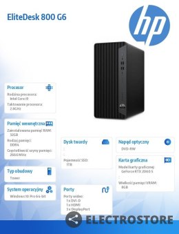 HP Inc. Desktop 800TWR G6 i9-10900 1TB/32/DVD/W10P 1D2T9EA