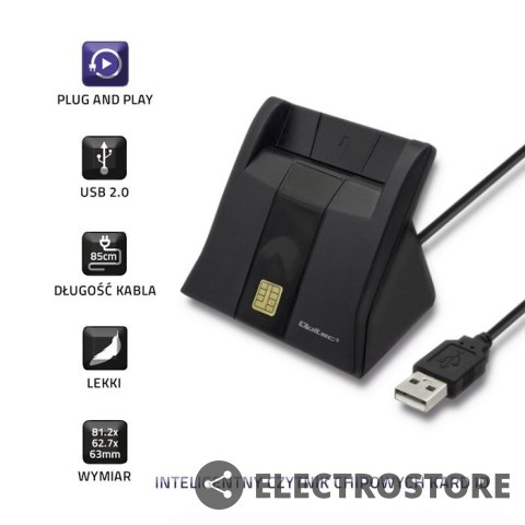 Qoltec Inteligentny czytnik chipowych kart ID | USB 2.0 | Plug&play Qoltec Inteligentny czytnik chipowych kart ID | USB 2.0 | Plug&play