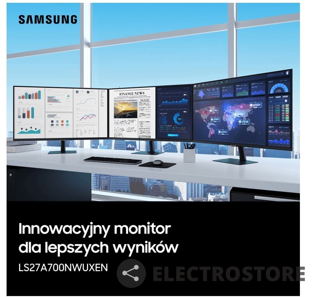 Samsung Monitor 27 cali LS27A700NWUXEN IPS 3840 x 2160 UHD 16:9 2xHDMI/1xDP 5 ms (GTG) płaski