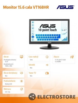 Asus Monitor 15.6 cala VT168HR
