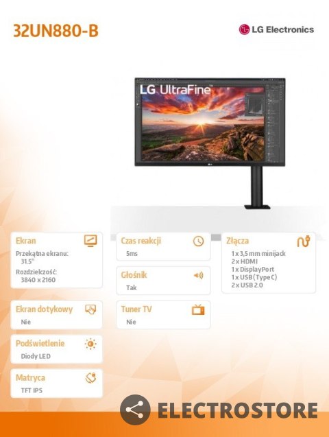 LG Electronics Monitor 32UN880-B 31,5 IPS 4K UHD HDR10 Pivot USB-C LG Electronics Monitor 32UN880-B 31,5 IPS 4K UHD HDR10 Pivot USB-C
