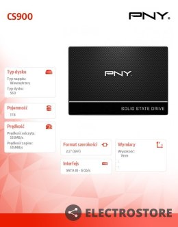 PNY Dysk SSD 1TB 2,5 SATA3 SSD7CS900-1TB-RB