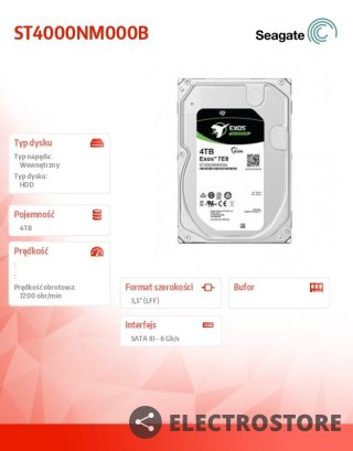 Seagate Dysk Exos 7E10 4TB 512n SATA 3,5 ST4000NM000B