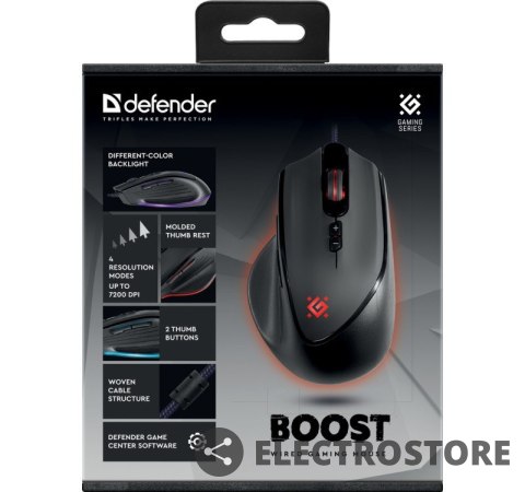 Defender Mysz gamingowa przewodowa Boost GM-708L 7200 dpi 7P Defender Mysz gamingowa przewodowa Boost GM-708L 7200 dpi 7P