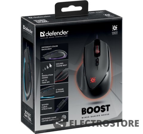 Defender Mysz gamingowa przewodowa Boost GM-708L 7200 dpi 7P Defender Mysz gamingowa przewodowa Boost GM-708L 7200 dpi 7P