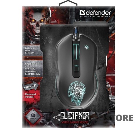 Defender Mysz gamingowa przewodowa SLEIPNIR GM-927 12800 dpi 6P Defender Mysz gamingowa przewodowa SLEIPNIR GM-927 12800 dpi 6P