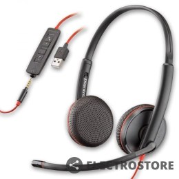 Plantronics Słuchawki Blackwire 3225 C3225 PC USB-A GSM jack 3.5mm stereo BULK