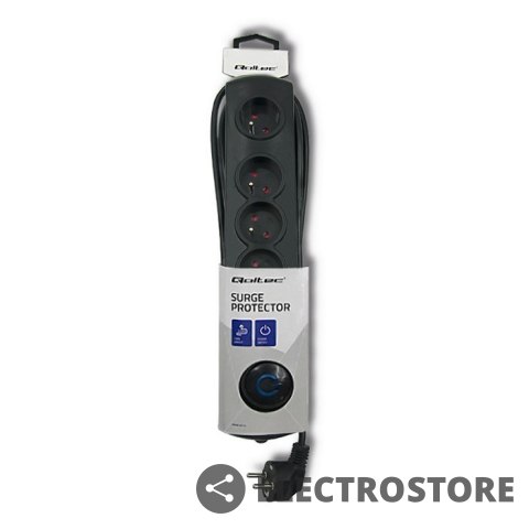 Qoltec Listwa antyprzepięciowa 5 gniazd | 3m | Czarna Qoltec Listwa antyprzepięciowa 5 gniazd | 3m | Czarna