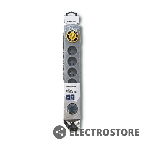Qoltec Listwa antyprzepięciowa Quick Switch, 6 gniazd, 3m, szara Qoltec Listwa antyprzepięciowa Quick Switch, 6 gniazd, 3m, szara