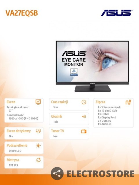 Asus Monitor 27 cali VA27EQSB IPS Asus Monitor 27 cali VA27EQSB IPS