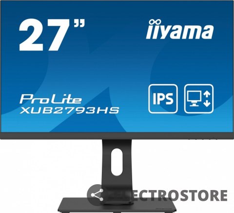 IIYAMA Monitor 27 cali XUB2793HS-B4 IPS, FHD, HDMI, DP, VGA, 2x2W, HAS, 300cd/m2