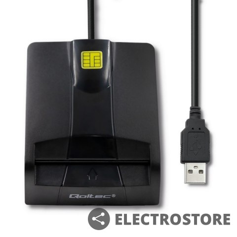 Qoltec Inteligentny czytnik chipowych kart ID SCR-0634 | USB typu C Qoltec Inteligentny czytnik chipowych kart ID SCR-0634 | USB typu C