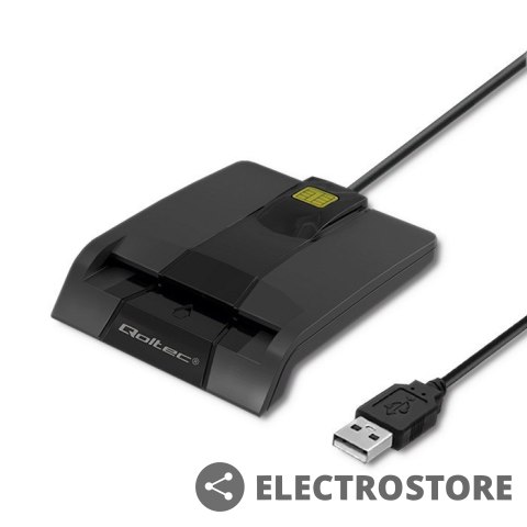 Qoltec Inteligentny czytnik chipowych kart ID SCR-0634 | USB typu C Qoltec Inteligentny czytnik chipowych kart ID SCR-0634 | USB typu C
