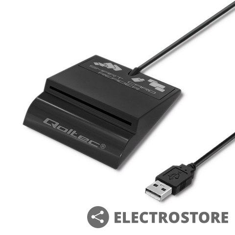 Qoltec Inteligentny czytnik chipowych kart ID SCR-0636 | USB typu C Qoltec Inteligentny czytnik chipowych kart ID SCR-0636 | USB typu C