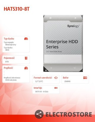 Synology Dysk HDD SATA 8TB HAT5310-8T 3,5" SATA 6 Gb/s 512e 7,2k